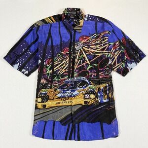 VERY RARE 80s Silk Club Racing Silk Shirt Mens Large Double Sided Formula One
